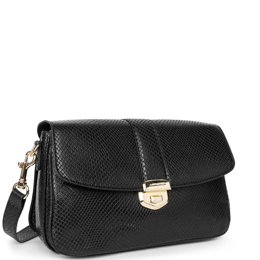 Women Lancaster Crossbody Bags | Large Trotter Bag Black Python